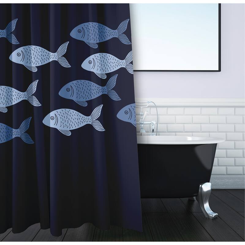 Fish Line Animal Print Print Print Shower Curtain