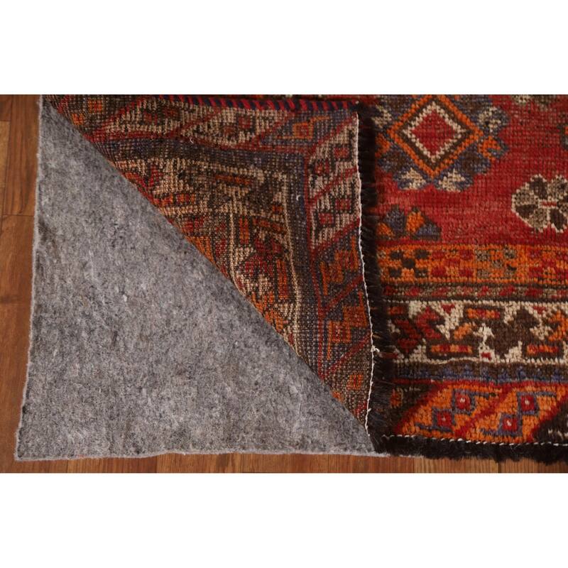 Pre-1900 Antique Qashqai Persian Rug Vegetable Dye Wool Carpet - 5'1"x 7'7"