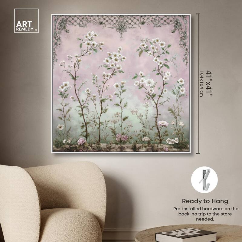 Floral Frieze in Fade Canvas by Art Remedy