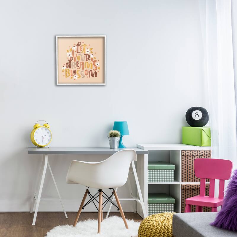 Stupell Earthy Let Your Dreams Blossom Framed Giclee Art Design By Sarah Hickman