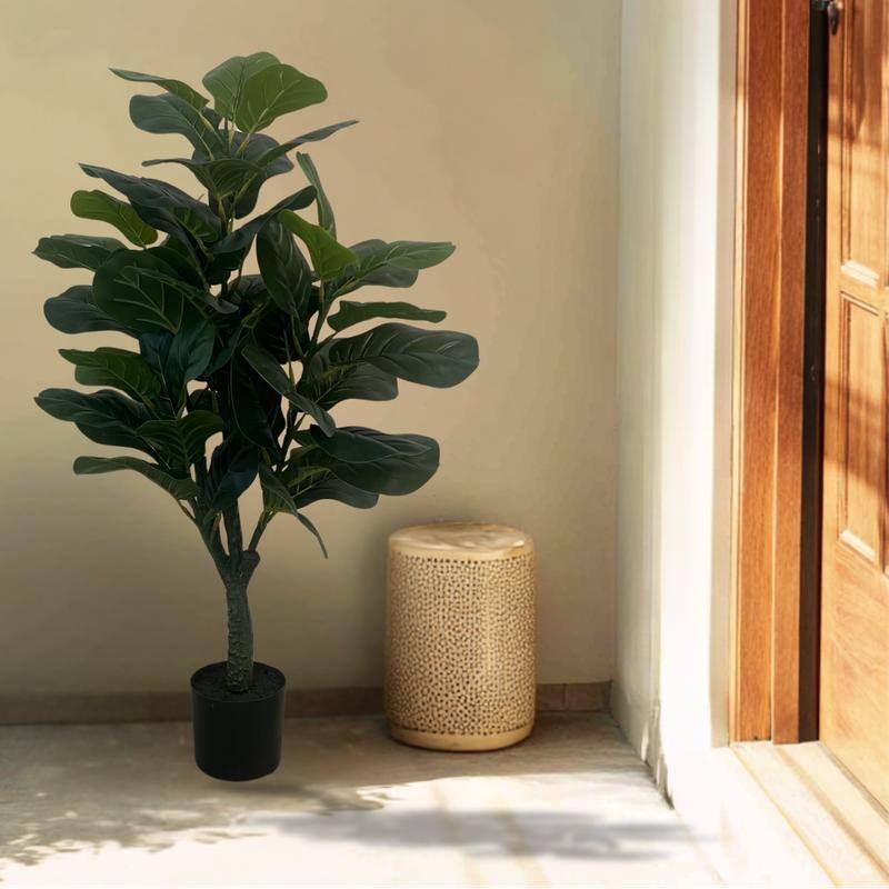 XBrand 39.4" Artificial Fiddle Leaf Fig Tree - Realistic Faux Indoor Plant, Adjustable Branches, Maintenance-Free