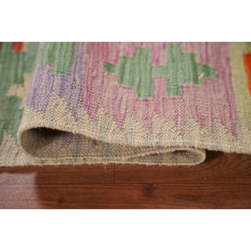 Southwestern Kilim Oriental Accent Rug Hand-Woven Wool Carpet - 3'2"x 5'0"