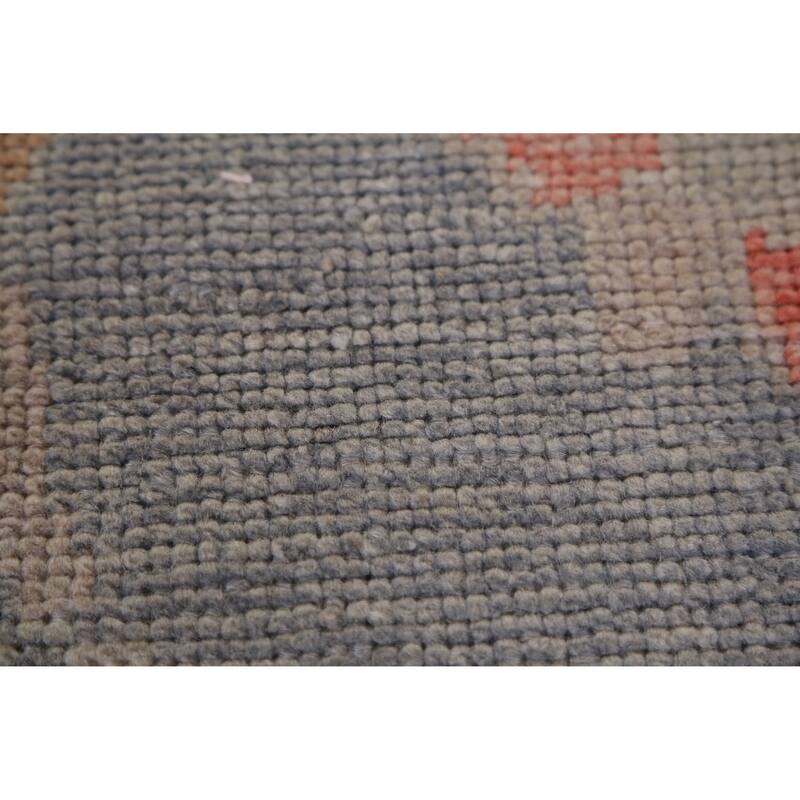 Hand Knotted Oriental 100% Wool Carpet Transitional All-Over Navy Blue & Blues Oushak Area Rug - 9' 4'' X 8' 1''