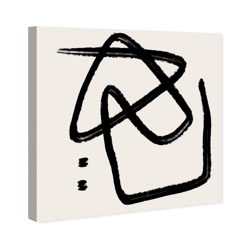 Wynwood Studio Prints Abstract Dreaming in Lines II Black and Cream White Modern & Contemporary Wall Art Canvas Print