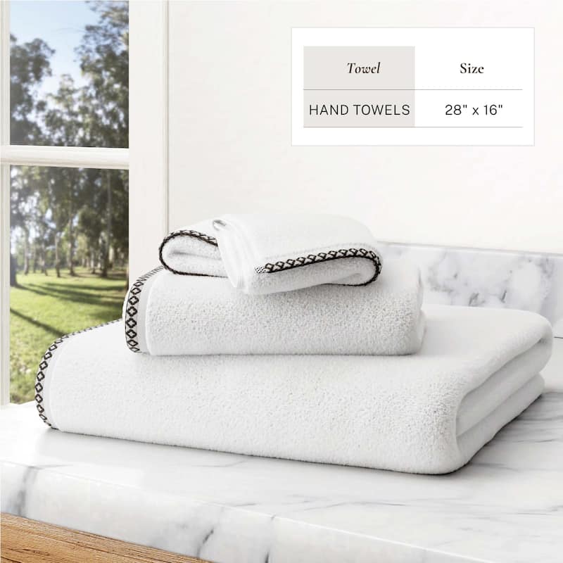 Linery & Co. Quick-Dry Cotton and Decorative Border Towel Set