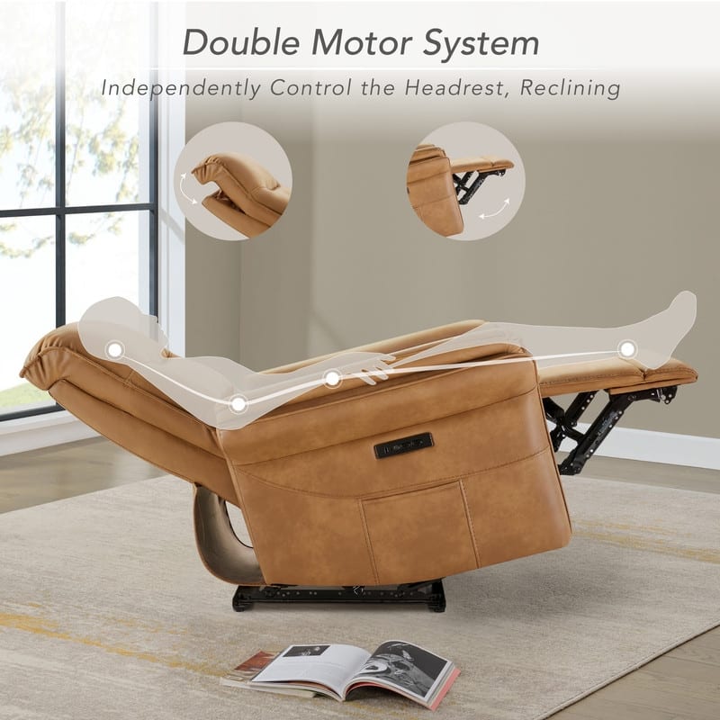 Spruce & Spring Dual Motor Zero Gravity Power Recliner with Power Headrest