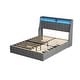 preview thumbnail 10 of 8, Queen Size Platform Bed with LED and 4 Under-bed Portable Storage Drawers