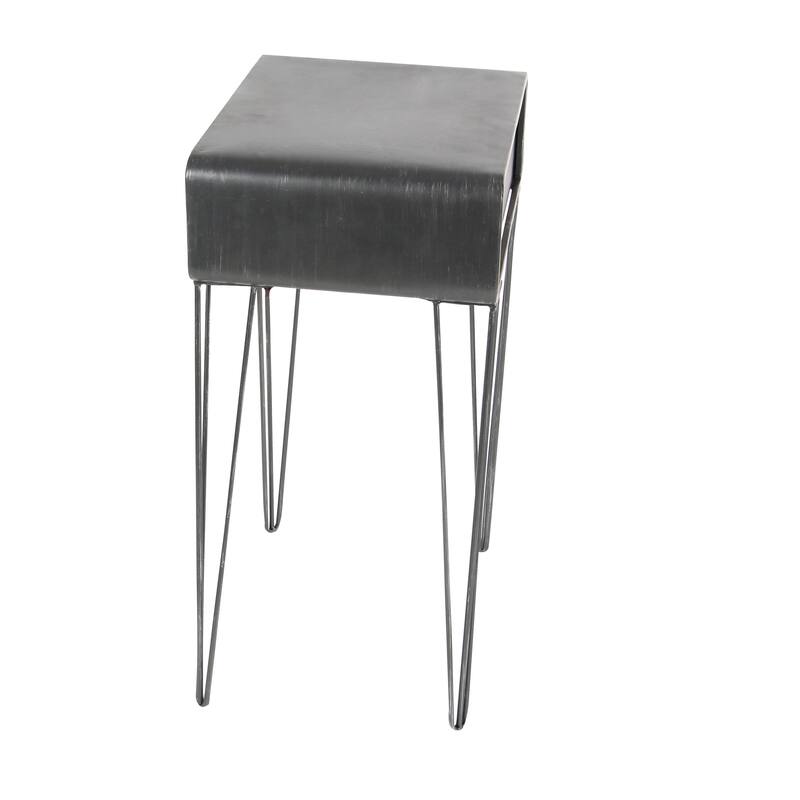 Black Metal Modern Accent Table - 12"W x 17"L x 26"H