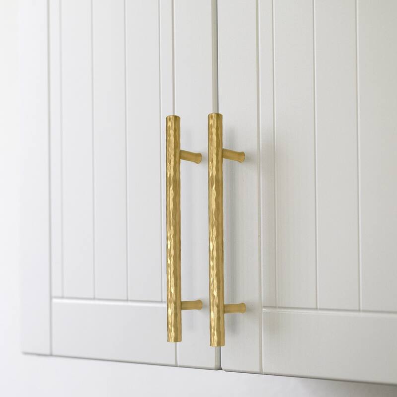 5 Inch Hole Center Copper Kitchen Cabinet Handles 100% Solid Brass Drawer Pulls (5-PACK)