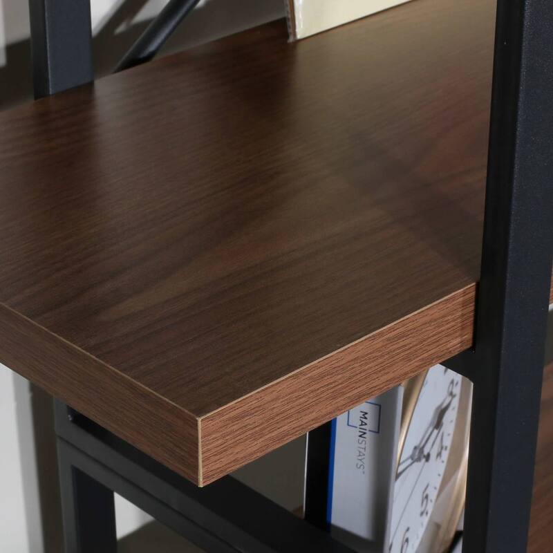 Adjustable Wood and Metal Display and Etagere Bookshelves and Bookcases - 35.43*12.5*28.54 inches - 35.43*12.5*28.54 inches