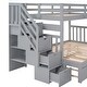 preview thumbnail 35 of 38, Twin/Full Bunk Bed with Trundle, Drawers & Safe Staircase - Space-Saving Design