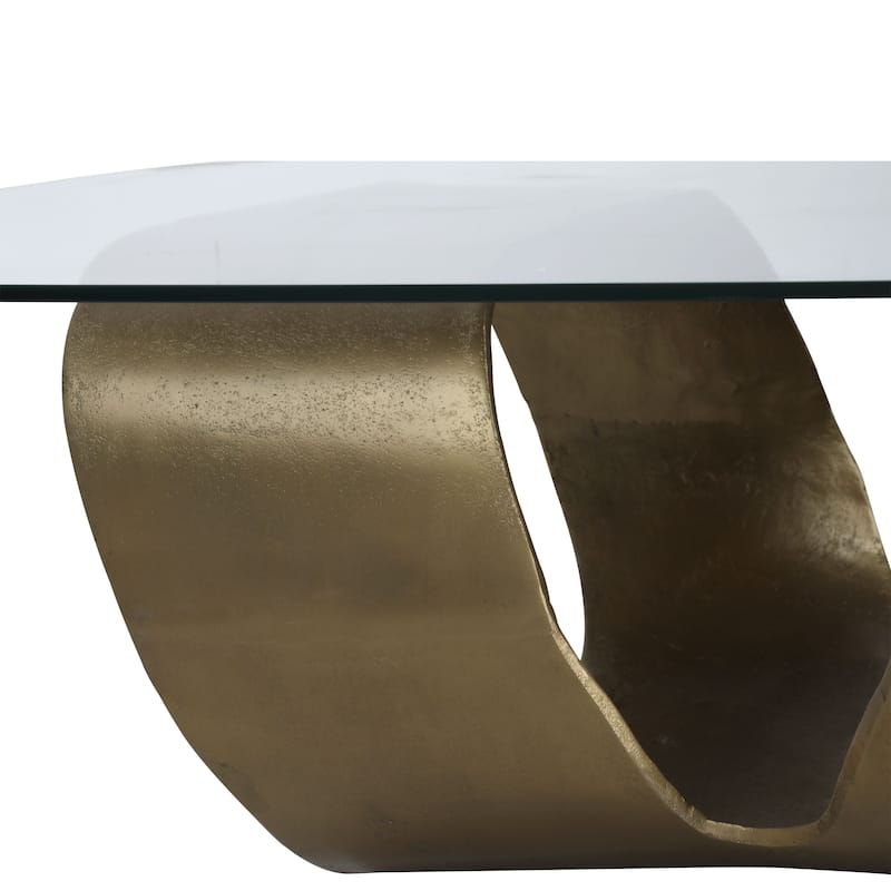 Lantern Aluminum Coffee Table, Brass