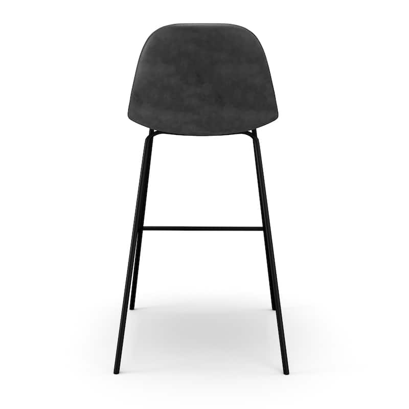 Maxine Vegan Leather Counter Height Stools Black Legs (Set of 2)
