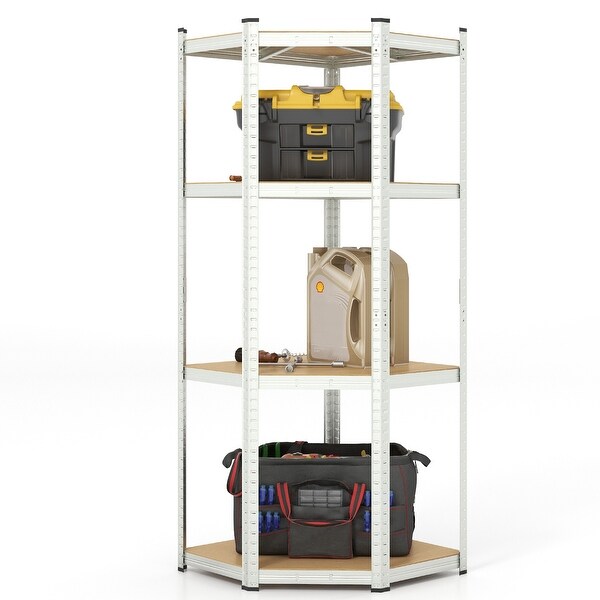 4-Tier Corner Shelving Unit Adjustable Garage Storage