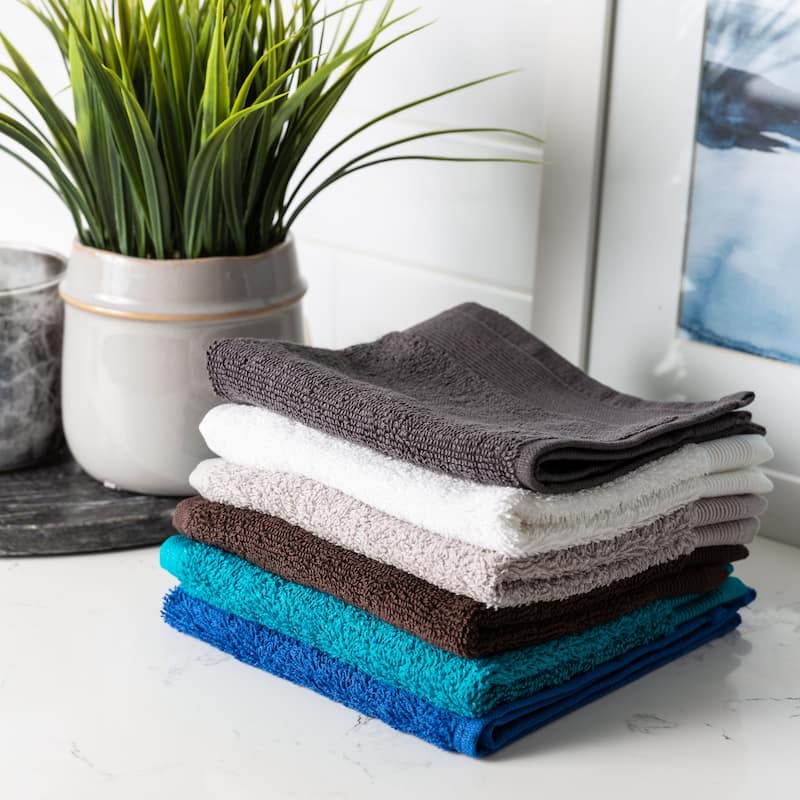 Fabstyles Camelot Face Towel Zero Twist 600 GSM Cotton Set of 6 - 13"x13"