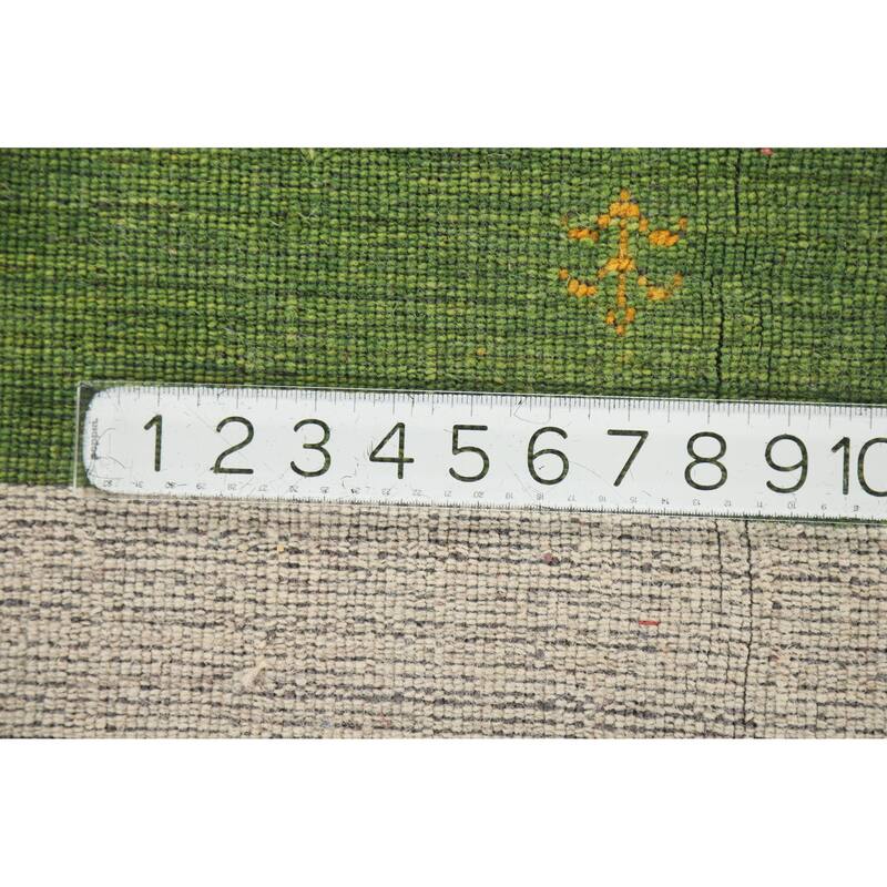 Hand Knotted Oriental 100% Wool Carpet Tribal Animal Pictorial Multi-Colored Gabbeh Area Rug - 9' 10'' X 6' 5''