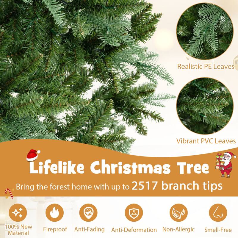 Costway 12 FT Artificial Christmas Tree with 2517 Branch Tips, 800 - Green - See Details