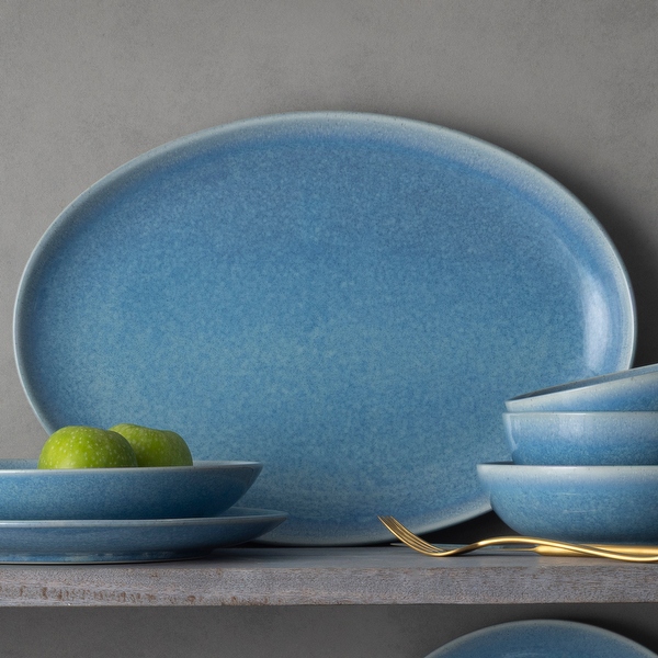 Colorwave Kiln Azure Stoneware Oval Platter, 16
