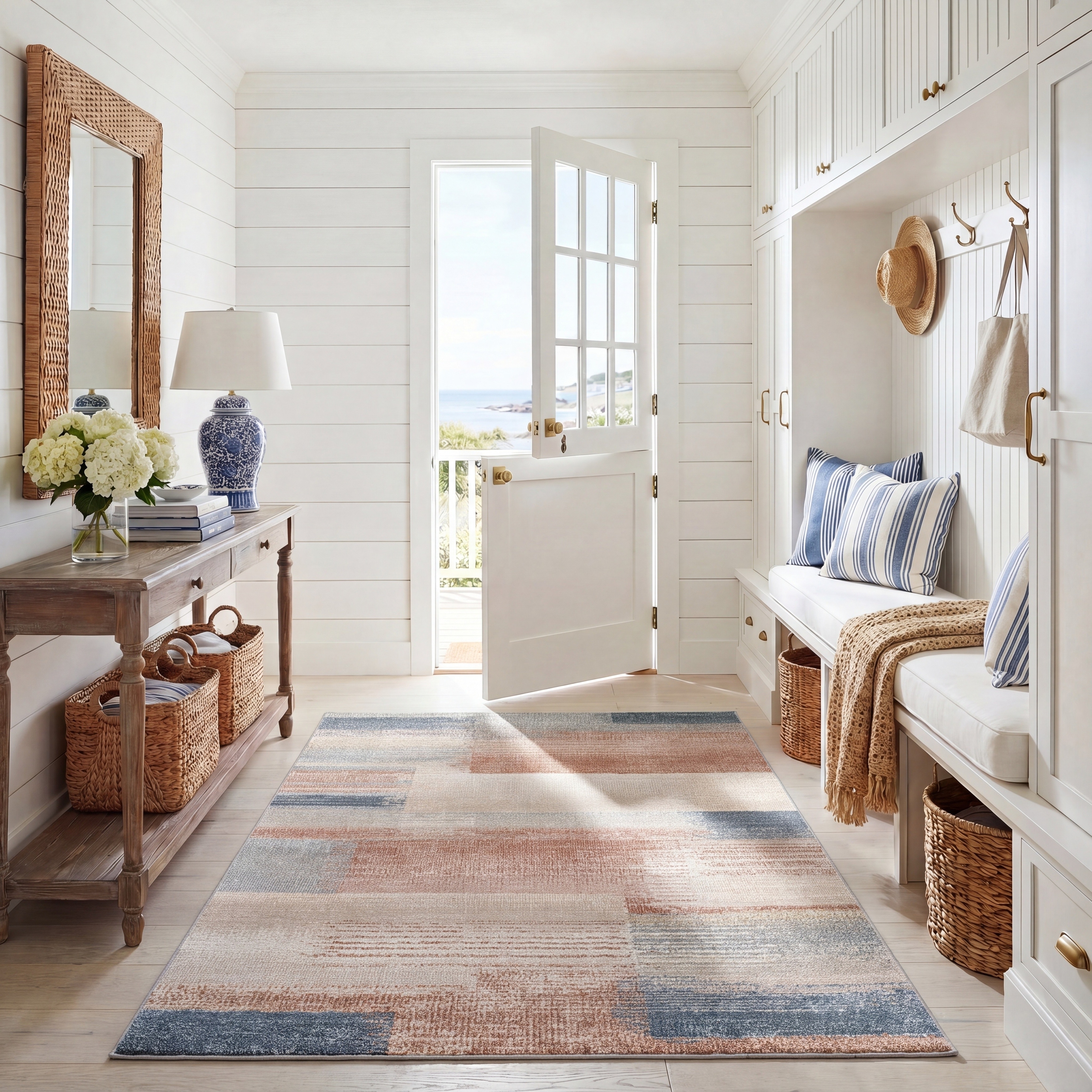 SAFAVIEH Blair Machine Washable Akkie Slip Resistant Contemporary Rug