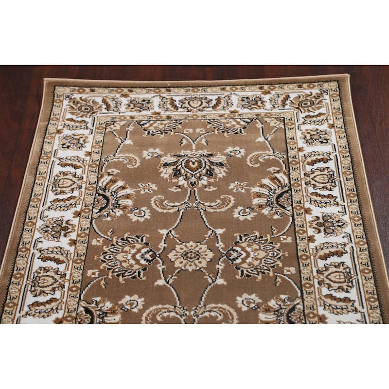 Brown Floral Traditional Tabriz Turkish Area Rug Oriental Carpet
