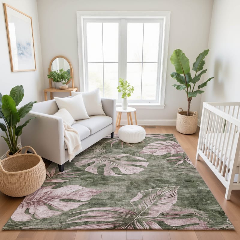 Premium Washable Super Soft Tropical Floral Mayfield Rug