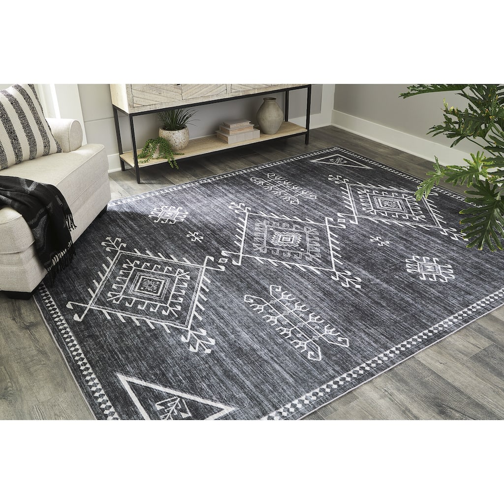 Signature Design by Ashley Arloman Cream/Gray 7'7" x 9'8" Washable Rug