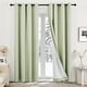 preview thumbnail 5 of 28, Deconovo Blackout Living Room Curtains Faux Linen Drapes 2 Panels W52 x L45 - Sage Green