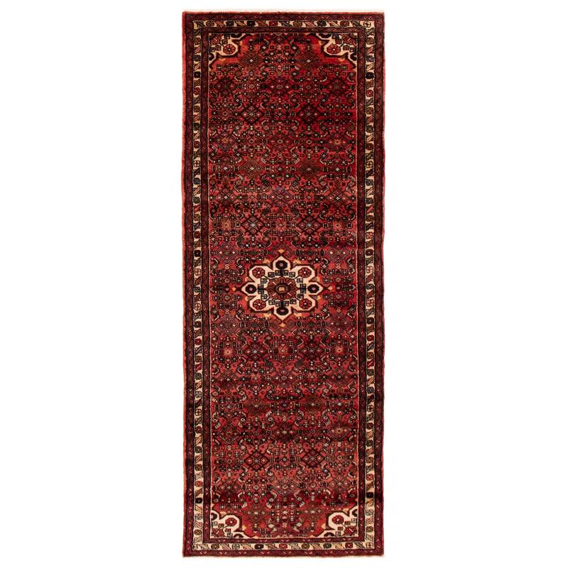 ECARPETGALLERY Hand-knotted Andelz Red Wool Rug - 3'7 x 9'10 - Red - 3'7 x 9'10