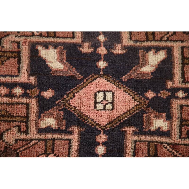 Pink Gharajeh Persian Vintage Runner Rug Handmade Wool Carpet - 2'3"x 6'7"