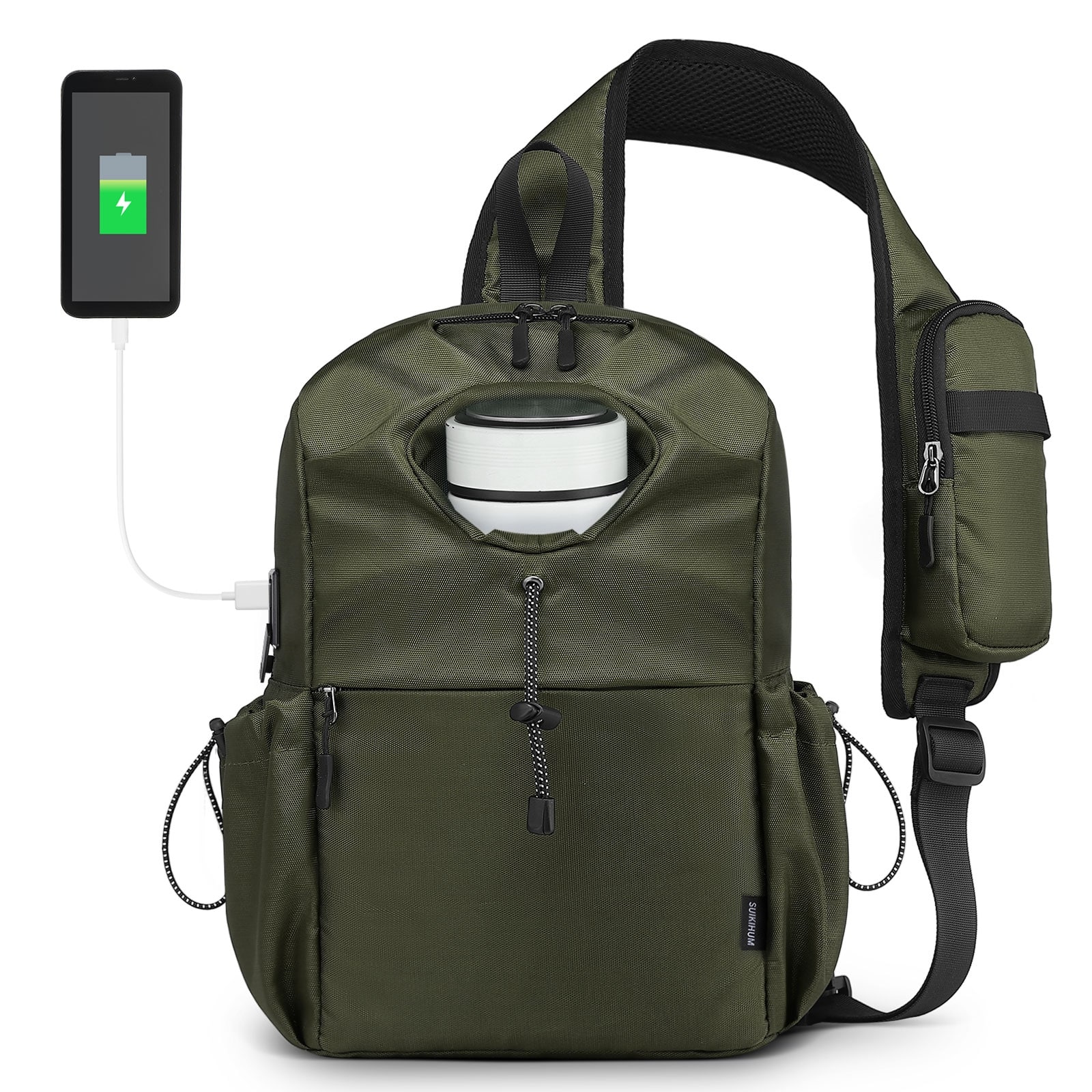 crossbody travel laptop bag NICGID Sling Bags Chest Shoulder Backpacks, 14.1'' Backpack Messenger Outdoor Men Women The front pocket with organizer compartments ensures your essentials are neatly organized CUERO Leather Messenger Bag for