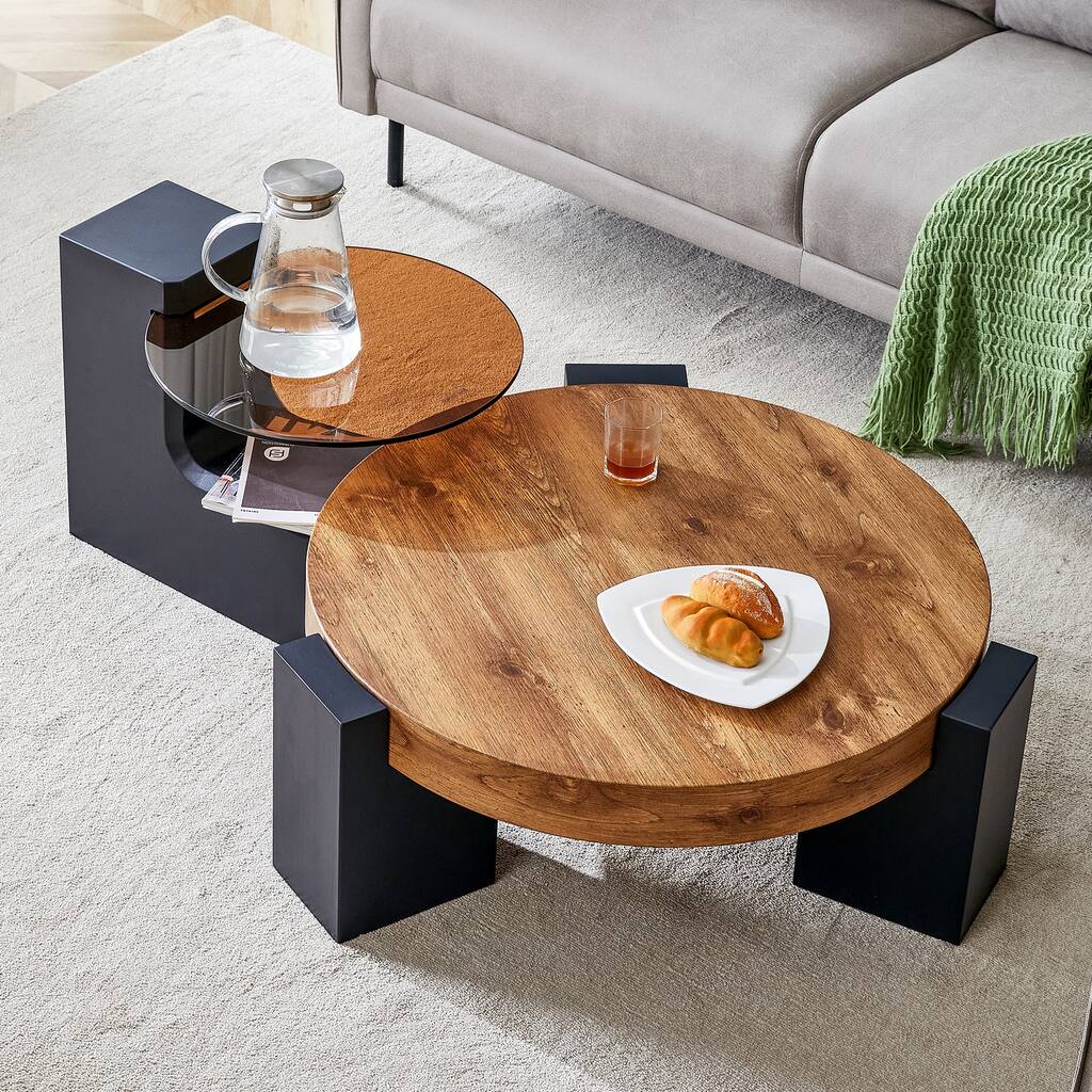 Modern Round Detachable Double-decker Coffee Table