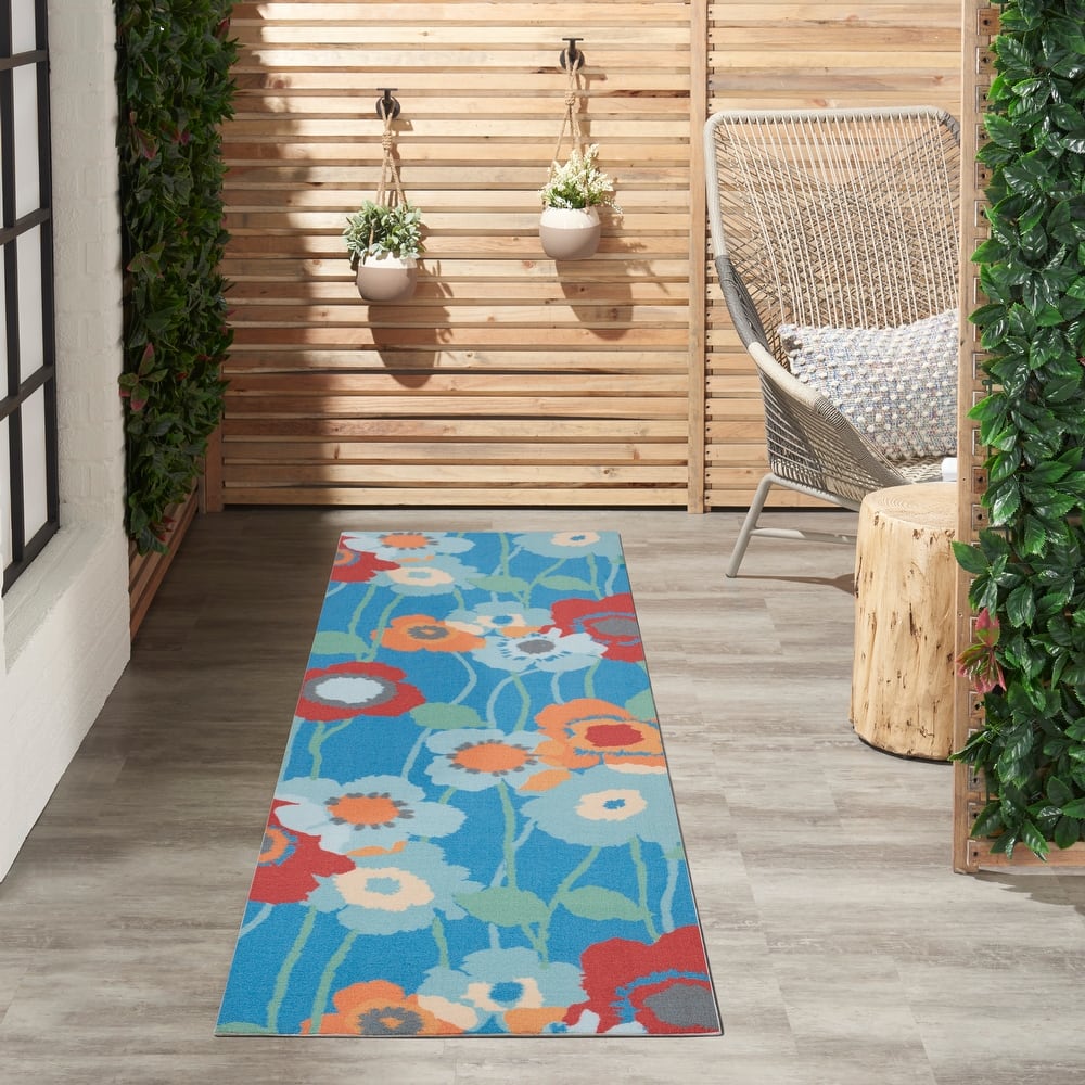 Waverly Sun N' Shade Floral Transitional Indoor/Outdoor Area Rug