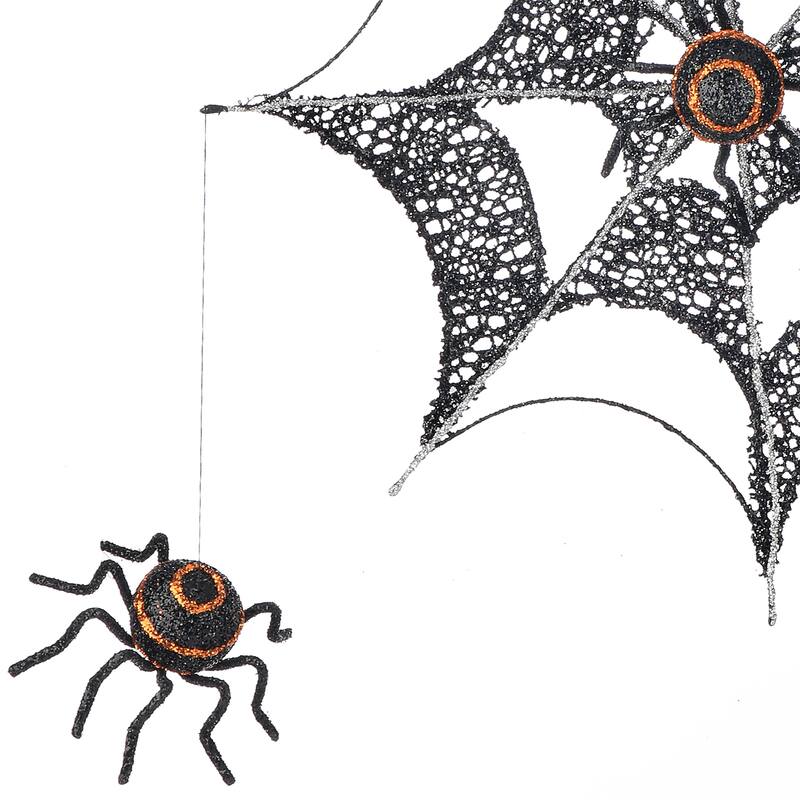 15" Spider Web With Spiders