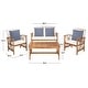 preview thumbnail 34 of 117, SAFAVIEH Fontana 4-piece Acacia Solid Wood Outdoor Conversation Patio Set