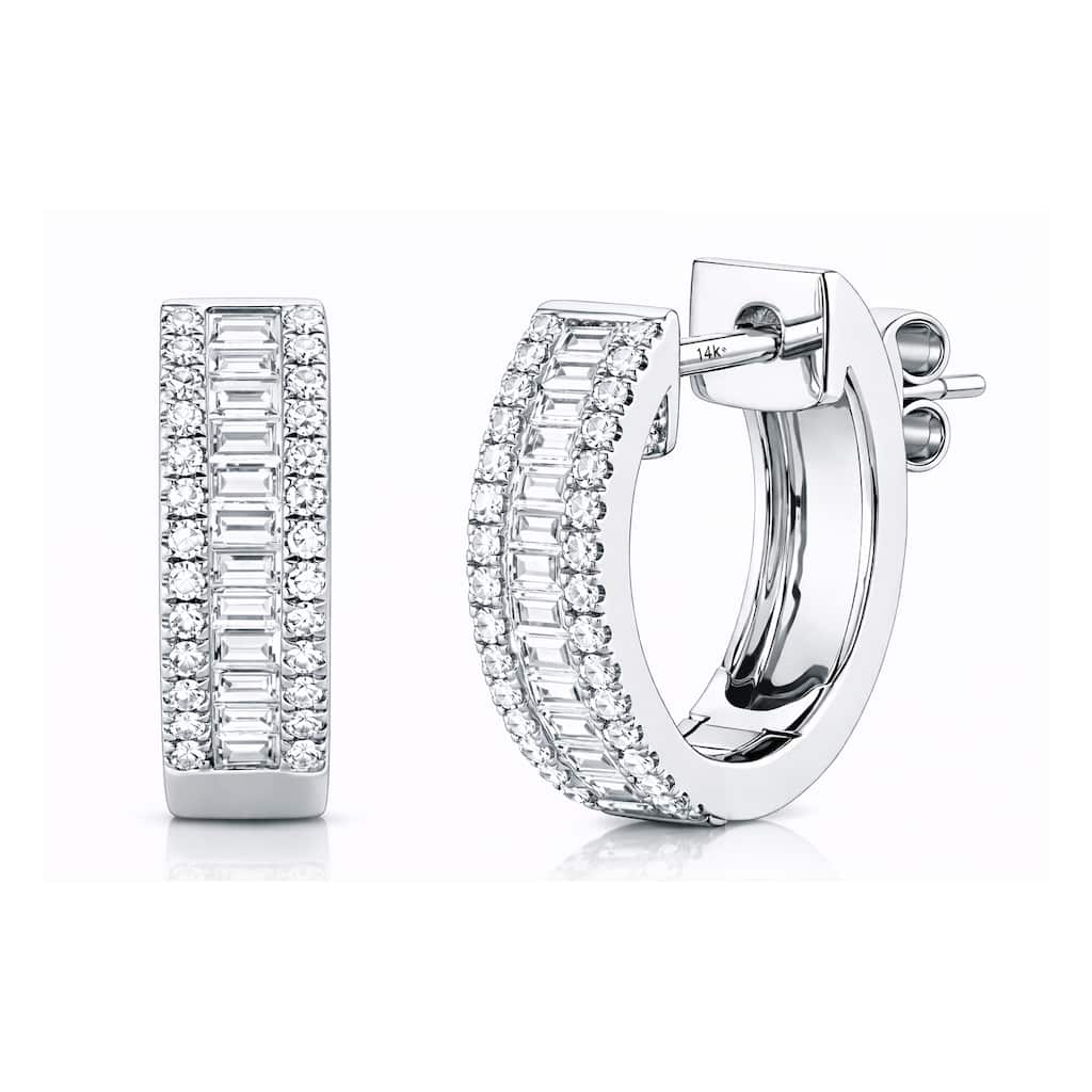 Auriya 14k Gold Lab Grown Diamond Fashion Hoop Earrings 2.70 ct. tw. (F-G VS) - White