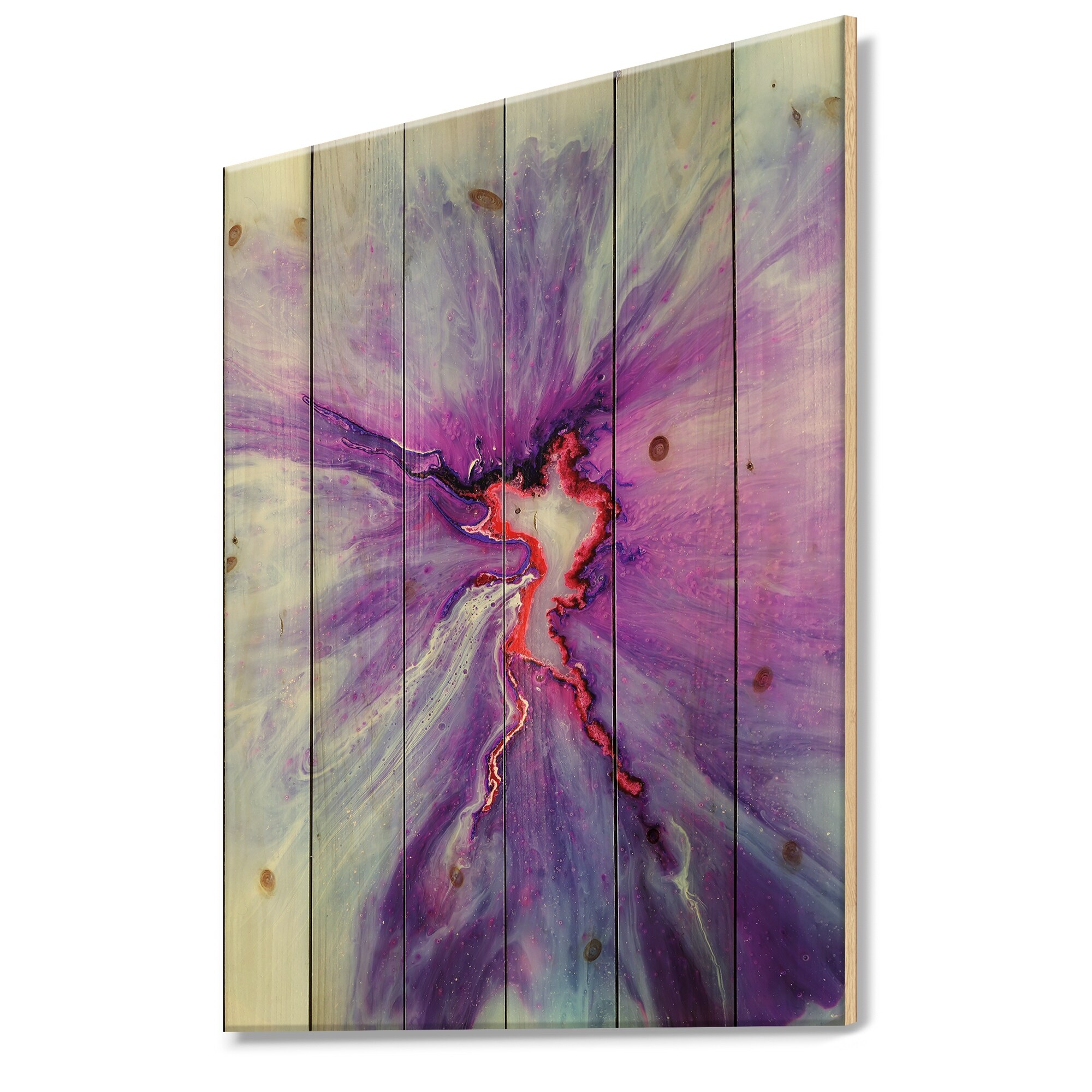 Designart 'Waves Epoxy ResIn Art II' Modern Print on Natural-image