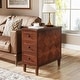 preview thumbnail 12 of 26, Fully Assembled Narrow End Table, Solid Wood Side Table with 3 Drawers, Vintage Nightstand Slim Bedside Table for Small Spaces