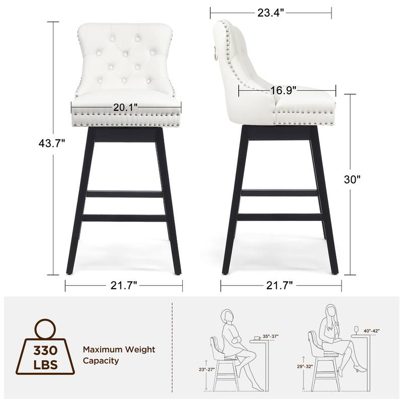 26"/30" Faux Leather Swivel Counter or Bar Height Stools