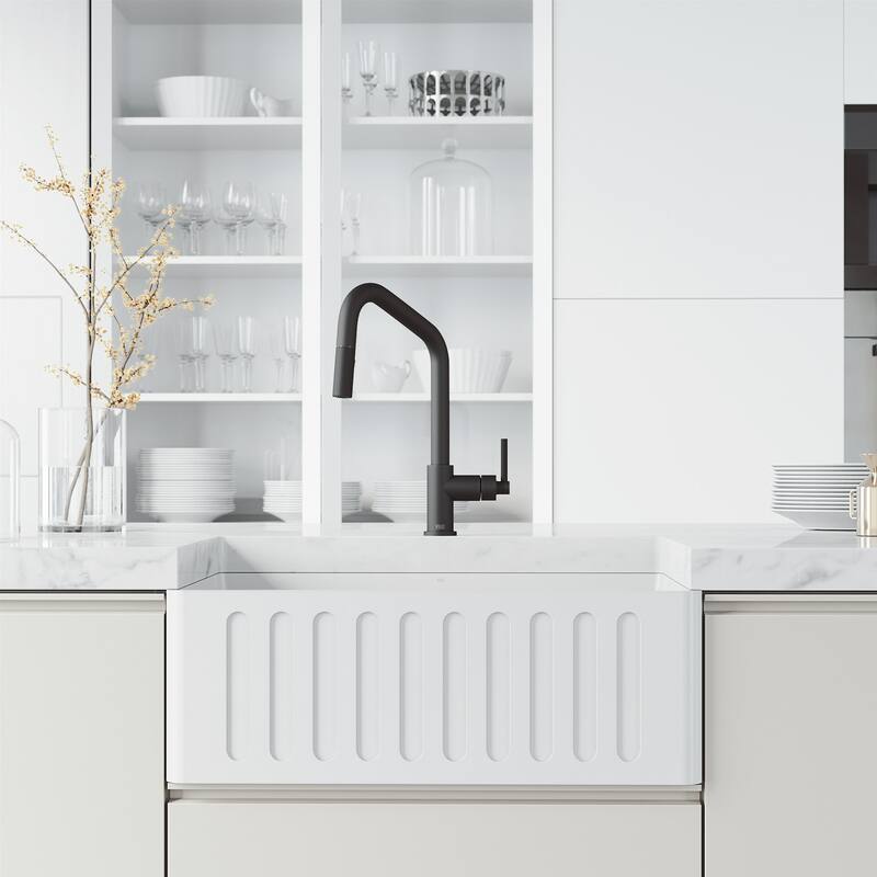 VIGO Utopia 14" H Single Handle Pull-Down Sprayer Kitchen Bar Faucet