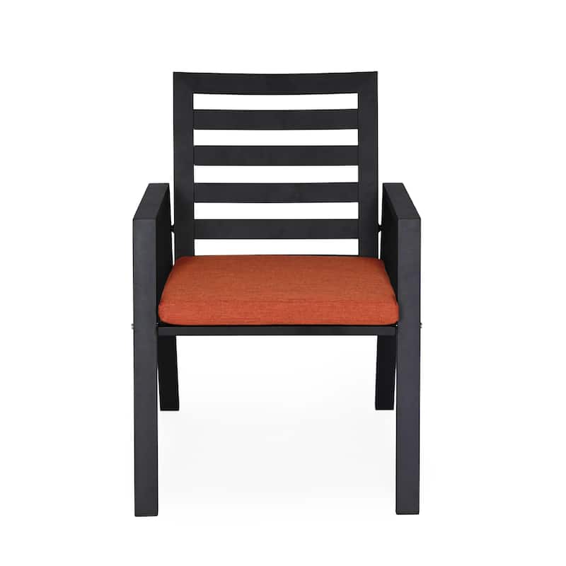 Chelsea Modern Mid-Century Patio Silhouette Aluminum Dining Chair with Olefin Fabric Cushions - 34.84