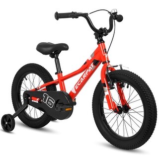 16-Inch Kids Bike with Training Wheels, Adjustable Saddle, Coaster and ...