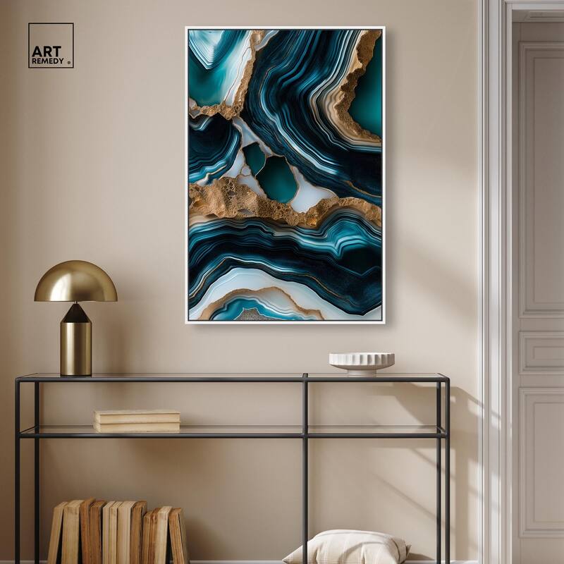 Teal Tectonic II Canvas by Art Remedy