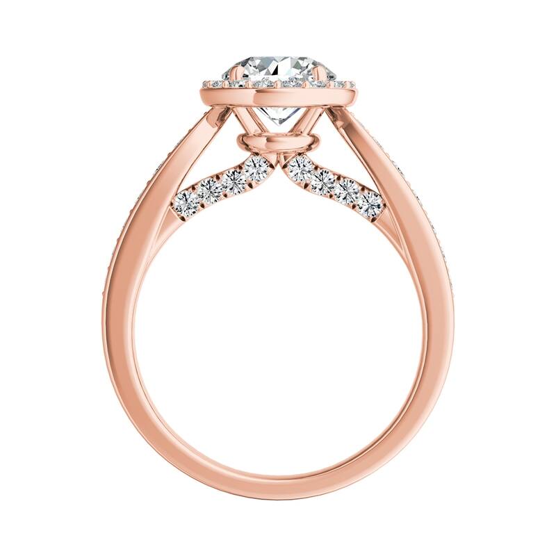 Auriya 14k Gold 1 1/2ct Round Moissanite Halo Diamond Engagement Ring 1/2cttw