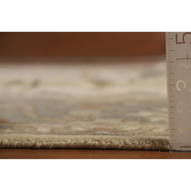 Earth Tone Oushak Indian Large Rug Hand-Knotted Wool Carpet - 12'2" x 14'10"