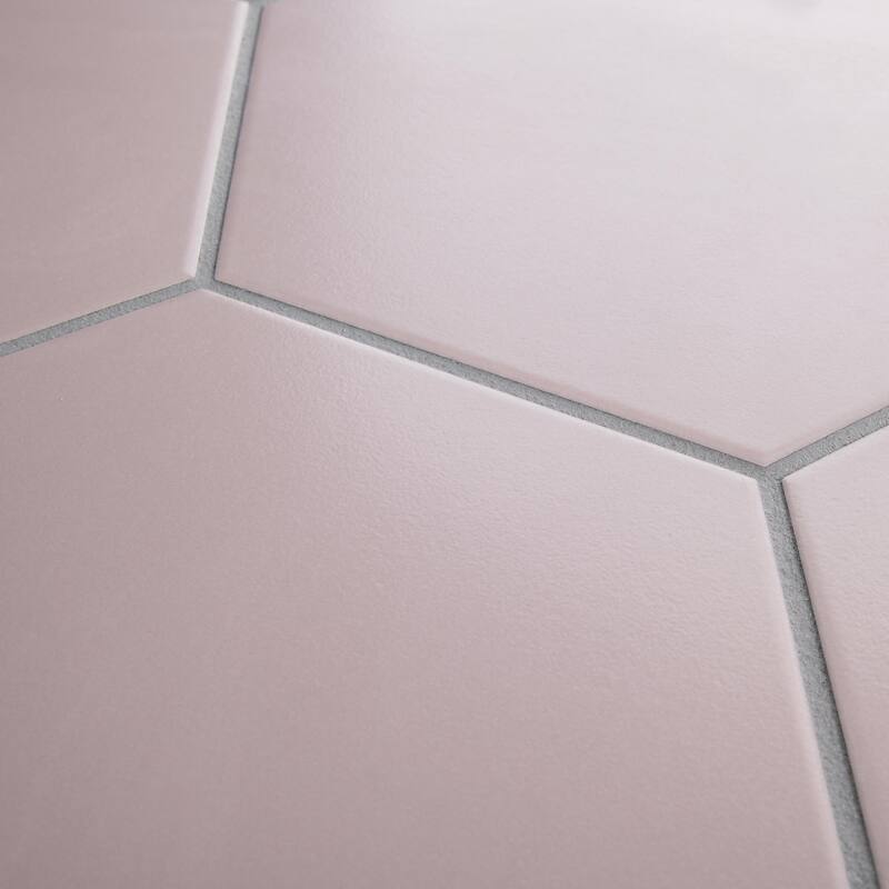Merola Tile Textile Basic Hex Rose 8-5/8" x 9-7/8" Porcelain Floor and Wall Tile
