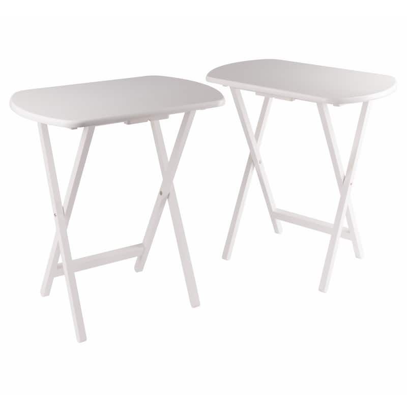 2pc Oversized Rectangular Snack Tables - 25.5" - White