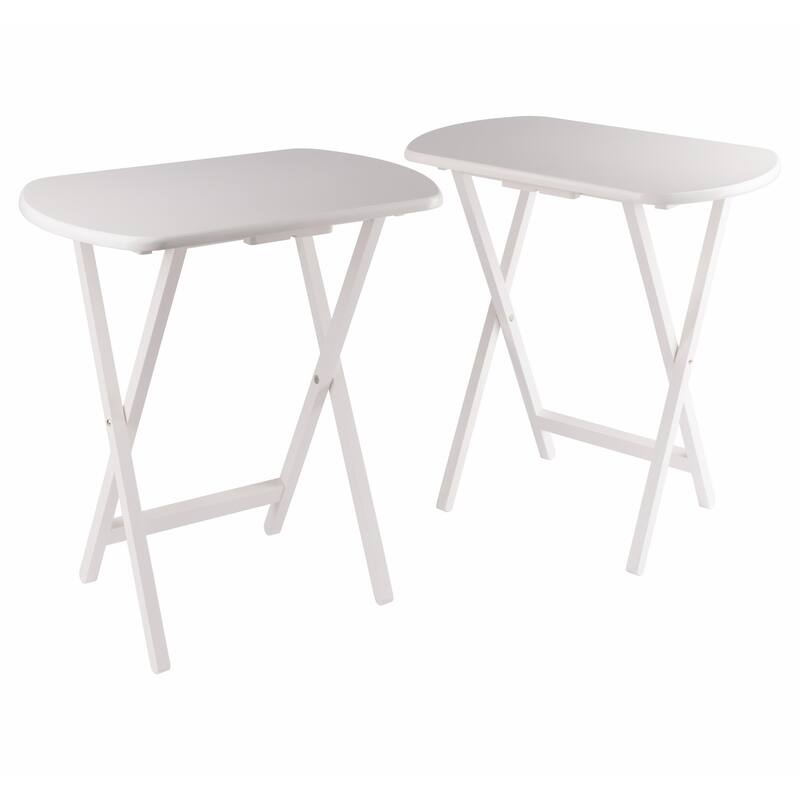Corbett Oversized Snack Table set of 2 White Finish