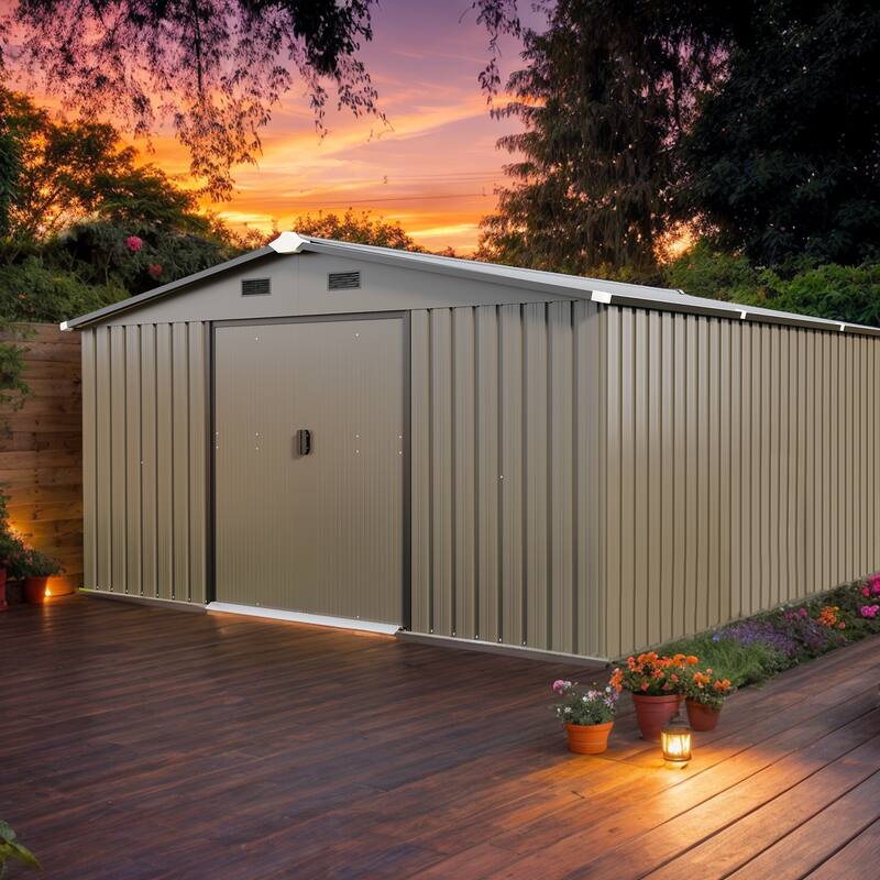 Campcraft 10x12ft Steel Shed - 0.25mm Coated, 2 Windows, 2 Colors‌ - 10*12FT