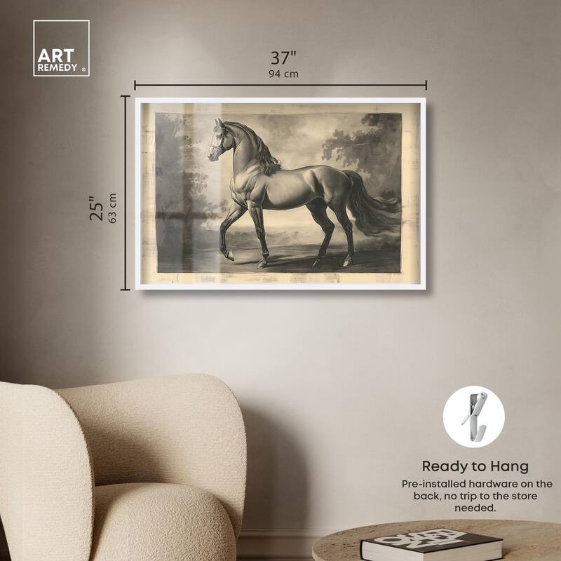 Sketch of a Stallion Shadowbox by Art Remedy