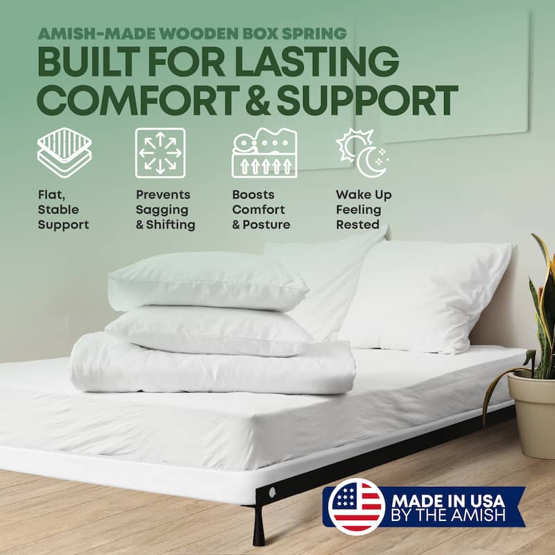 Unassembled Box Spring - 2.5" & 10" Wood Box Spring Only, Quiet Noise-Free Replacement Mattress Foundation, Easy Assembly, White